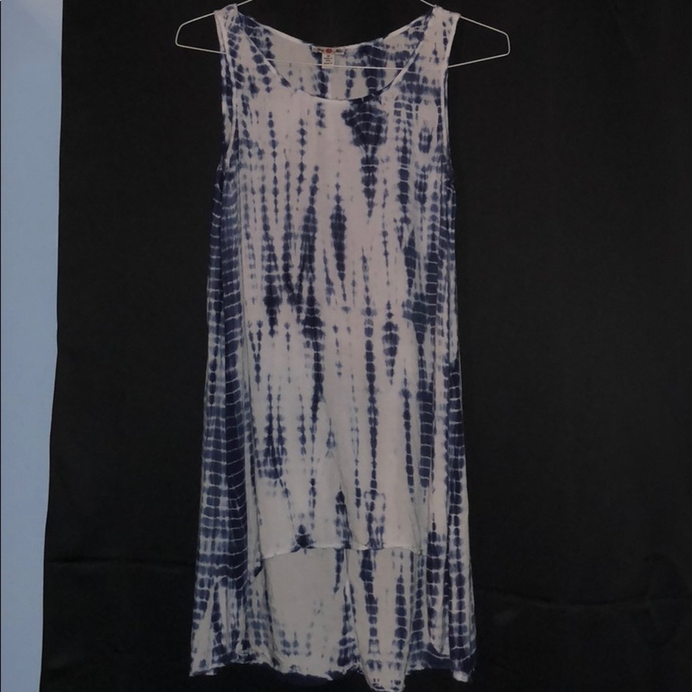 Blue and white dress